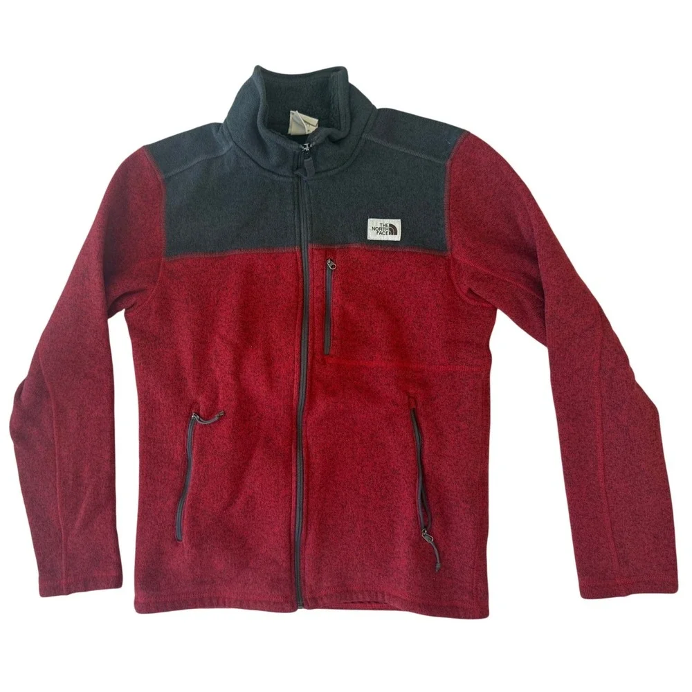 The North Face Mens Gordon Lyons Sweater Fleece Jacket M Red Warm Cozy Gorpcore